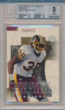    Sean Taylor 2004 UD Finite HG Radiance RC /15 BGS 9