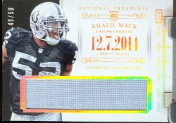 2014 Panini National Treasures Khalil Mack Timeline Materials Name Prime Parallel