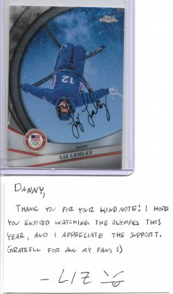 2026 Topps Olympics TTM Liz Lemley 4/28/26