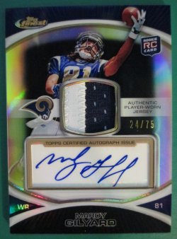 2010 Topps Finest Mardy Gilyard Patch/Auto Black Refractor