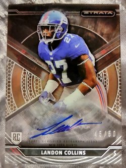 2015 Topps Strata Landon Collins Rookie Signatures Black Parallel