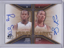 2009-10 Upper Deck SP Game Used Derrick Rose and Rodney Stuckey Multimarks Dual