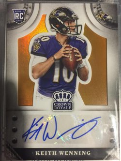 2014 Panini Crown Royale Rookie Signatures Gold #SKW Keith Wenning