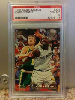 1993-94 Skybox Stadium Club Chris Webber RC PSA 10 Gem Mint