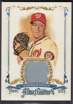 2013 Topps Allen & Ginter Jordan Zimmermann Jersey Relic