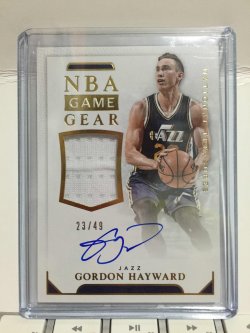2016 Panini National Treasures Gordon Hayward NBA Game Gear Autographs
