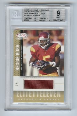 2006 SAGE Game Exclusive Oversized Jerseys Elite 11 Master Edition #SJ1 Reggie Bush 1/1 BGS 9