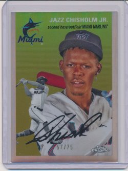    Jazz Chisholm Jr. 2023 Topps Chrome Platinum Anniversary Rose Gold Refractor /75