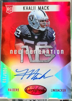 2014 Panini Certified Khalil Mack New Generation Mirror Red Signatures