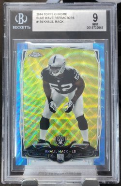 2014 Topps Chrome  ​Khalil Mack Blue Wave Rookie Refractor #2