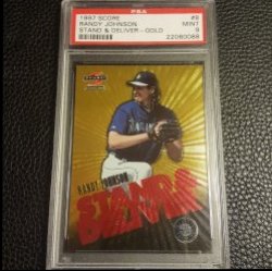 1997 Score Stand & Deliver Gold - Red Letters Randy Johnson