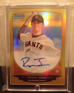 2013 Bowman Chrome DP&P Ryder Jones Gold Ref. Auto