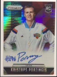 2015-16  Prizm Kristaps Porzingis Hyper Auto /10