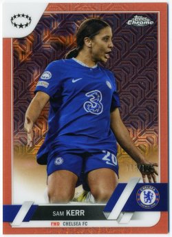 2022-23 Topps Chrome UEFA Womens Champions League Rose Gold Mojo Refractor Sam Kerr