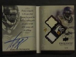 2009 Upper Deck Exquisite Collection Autobiography Adrian Peterson Viking Logo Book Auto