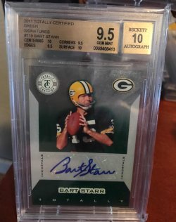 2011 Panini Totally Certified Green Signatures Bart Starr