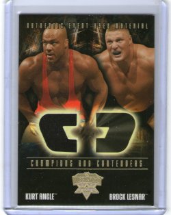 2004 Fleer WWE Wrestlemania XX Kurt Angle & Brock Lesnar Champions & Contenders Memorabilia