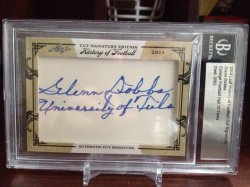    Glenn Dobbs Hall Of Fame cut Auto