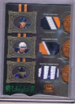 10 Panini Crown Royale Royal Lineage Patch: Kyle Okposo, Evander Kane, & Wayne Simmonds