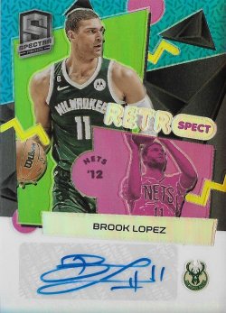 2022-23 Panini Spectra RetroSpect Autographs Brook Lopez #ed 25/99
