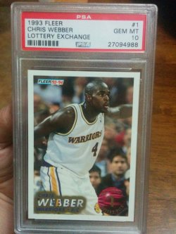 1993-94 Fleer Chris Webber Lottery Exchange RC PSA 10 Gem Mint