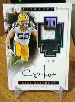 2016 Panini Impeccable Elegance Patch Auto Clay Matthews