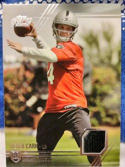 2014 Topps Prime Derek Carr Rookie Prime Patches