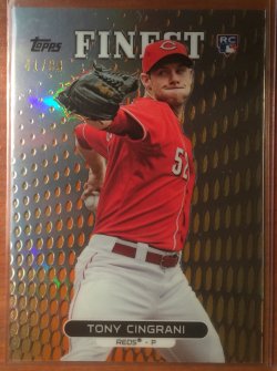 2013 Topps Finest Orange Refractor Tony Cingrani