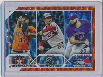    Justin Verlander, Dylan Cease, and Alek Manoah 2023 Topps Orange Foil /299