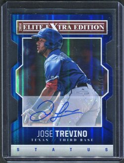 2014 Panini Elite Extra Edition Blue STATUS die-cut: Jose Trevino