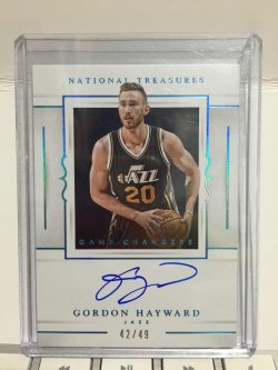 2016 Panini National Treasures Gordon Hayward Game Changers Autographs