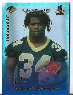 1999  Edge First Place Rookie Game Gear HoloGold Ricky Williams