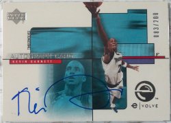  Upper Deck E-volve Kevin Garnett Autograph Card