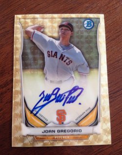 2014 Bowman Chrome Joan Gregorio Superfractor Auto
