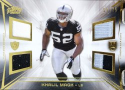 2014 Topps Prime Khalil Mack Rookie Relic Quad Gold Parallel