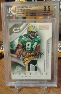 2009 Panini National Treasures Sterling Sharpe Century Material Signature Prime