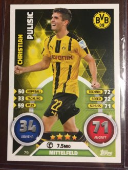 2016 Topps Match Attax Bundesliga #79 Christian Pulisic