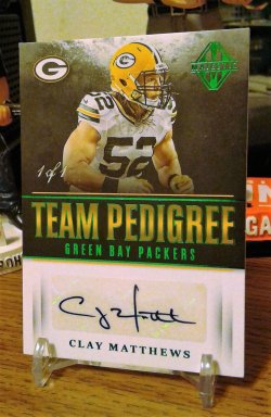 2017 Panini Majestic Team Pedigree Green Clay Matthews