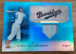 2009 Topps Tribute Baseball Memorabilia Card Jackie Robinson - G.U. Jersey -  # 12/75