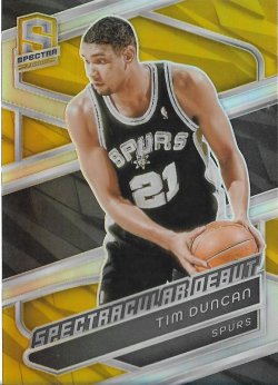 2023-24 Panini Spectra Spectracular Debut Gold Tim Duncan #ed 5/10