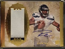 2012 Topps Topps Five Star Rookie Autographed Patch Gold #159 Russell Wilson JSY AU