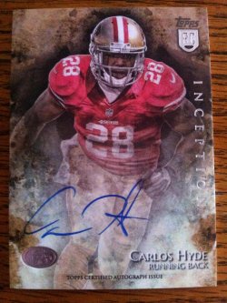 Carlos Hyde 2014 Topps Prime Rookie Jersey Card Hollywood