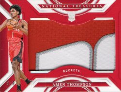 2023-24 Panini National Treasures Rookie Jumbo Materials International Red Amen Thompson #ed 3/8