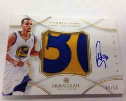 2012-13 Panini Immaculate Stephen Curry Jumbo Patch Auto