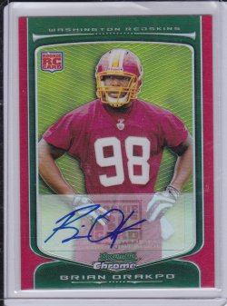    Brian Orakpo 2009 Bowman Chrome Rookie Autographs Red Refractor /5