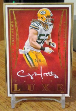 2015 Panini Luxe Gold Frame Autograph Clay Matthews