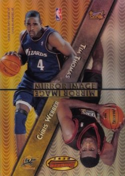 1997-98 Bowman Bowmans Best Mirror Images Refractors Chris Webber / Tim Thomas / Shaquille ONeal / Adonal Foyle Front