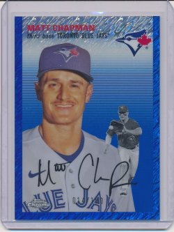    Matt Chapman 2023 Topps Chrome Platinum Anniversary Blue Shimmer Refractor /100