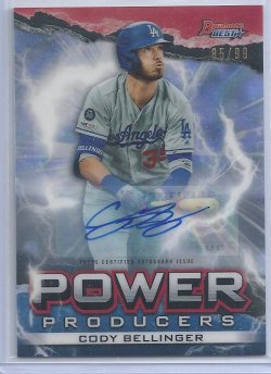 2020 Topps Bowmans best Cody Bellinger Power Producers refractor auto