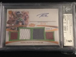 2012 Topps Topps Prime Autographed Relics Level 5 Copper #PVRW Russell Wilson